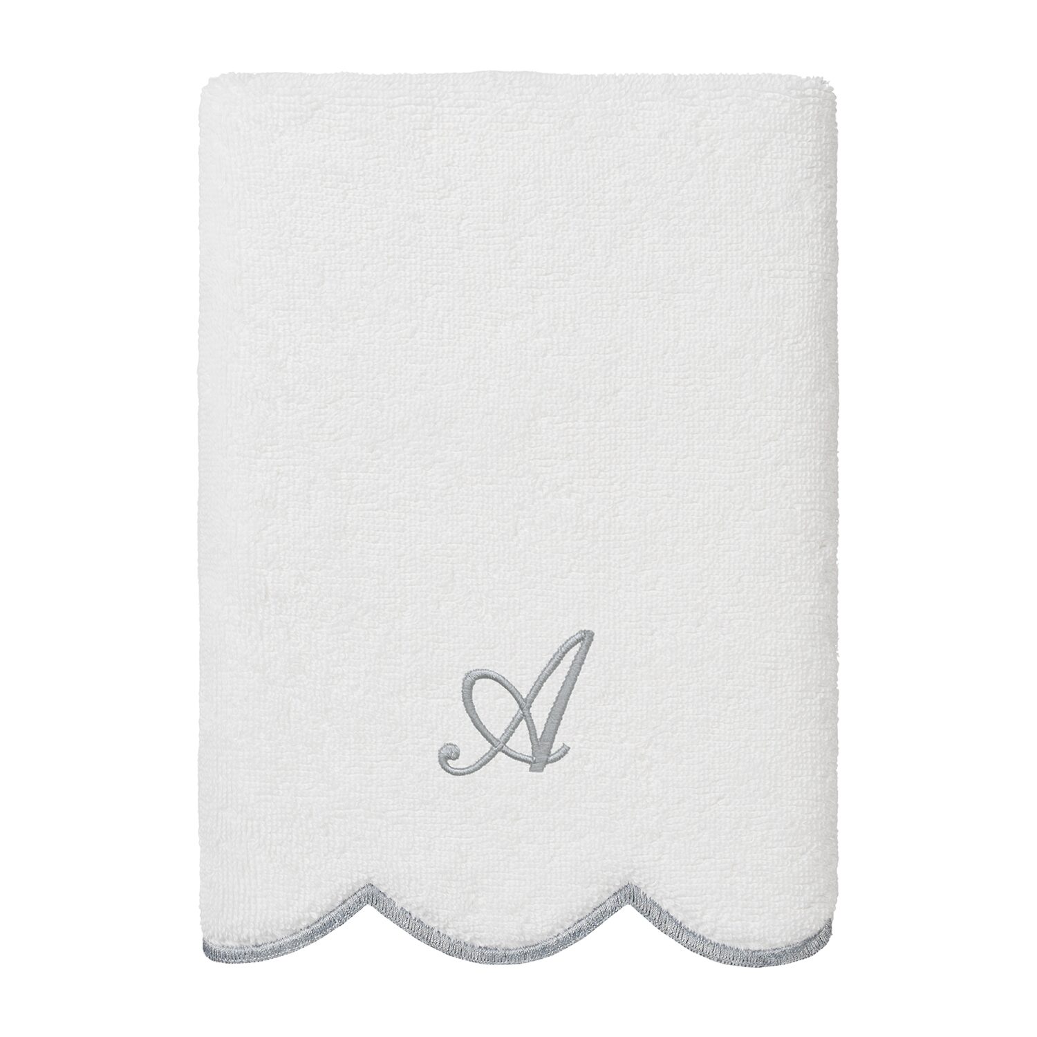 Linum Home Textiles Adornia Scallop Personalized -pc. Quick Dry Bath Towel Set