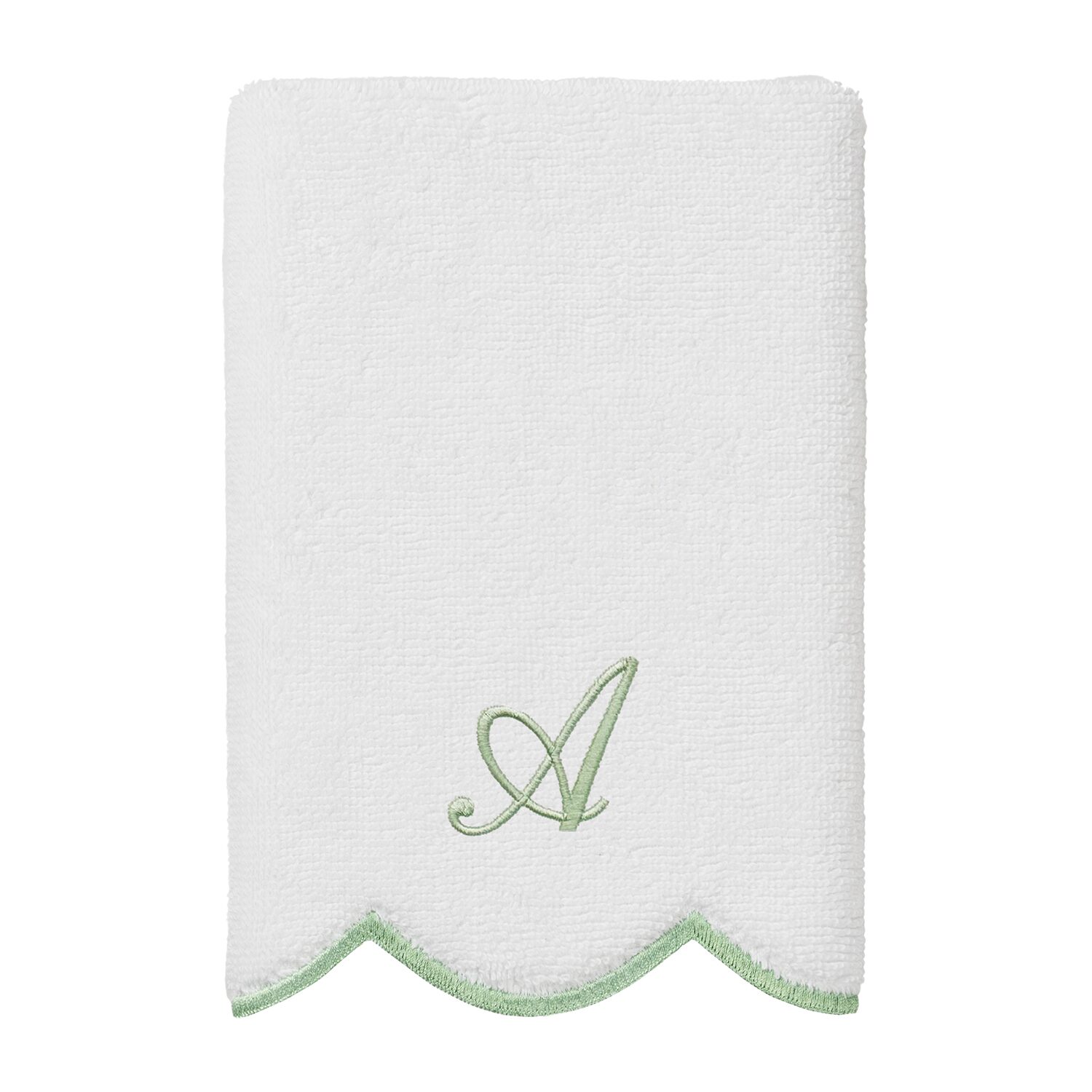 Linum Home Textiles Adornia Green Scallop Personalized 3-pc. Quick Dry Bath Towel Set