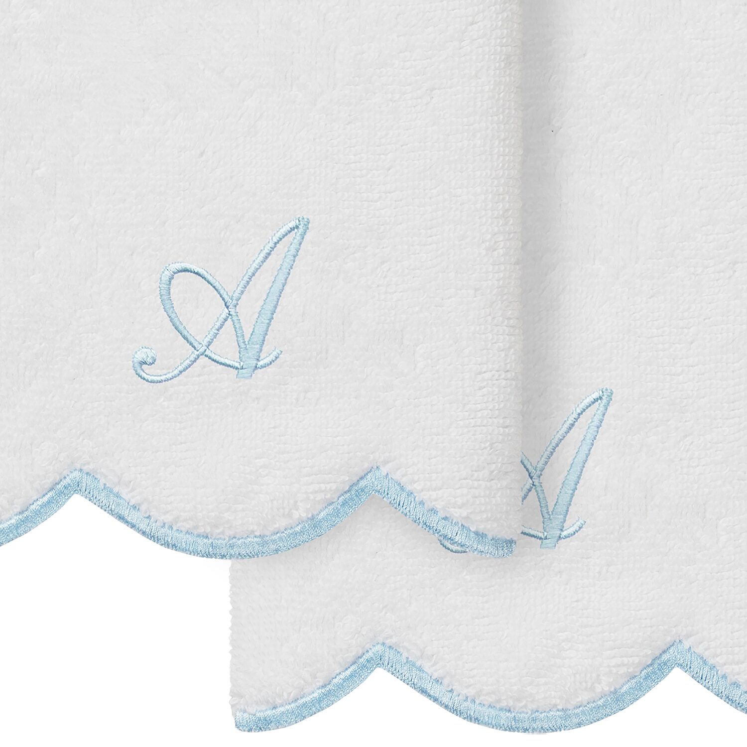 Linum Home Textiles Adornia Scallop Personalized 2-pc. Fingertip Towel