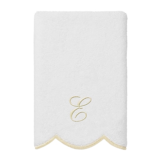Linum Home Textiles Adornia Beige Scallop Personalized 3-pc. Quick Dry Bath Towel Set
