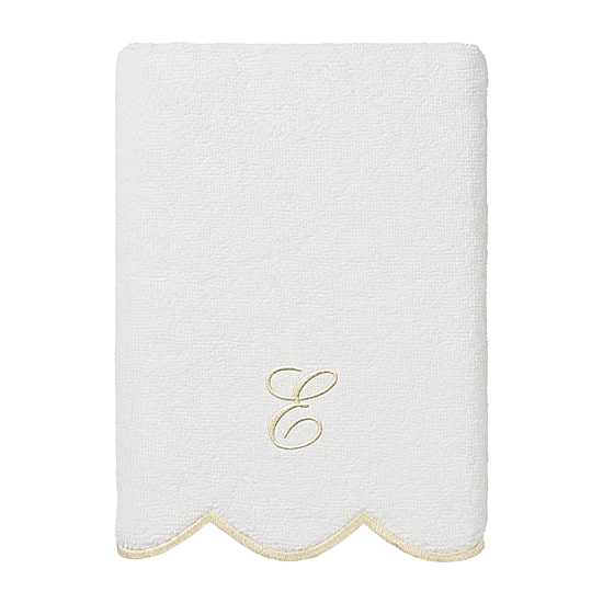 Linum Home Textiles Adornia Beige Scallop Personalized 3-pc. Quick Dry Bath Towel Set
