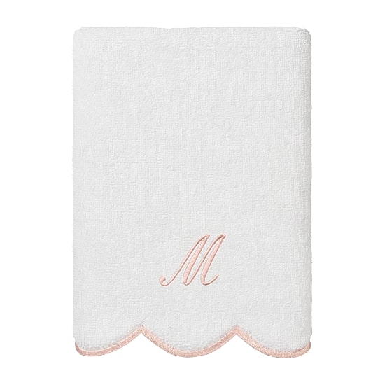 Linum Home Textiles Adornia Pink Scallop Personalized 3-pc. Quick Dry Bath Towel Set