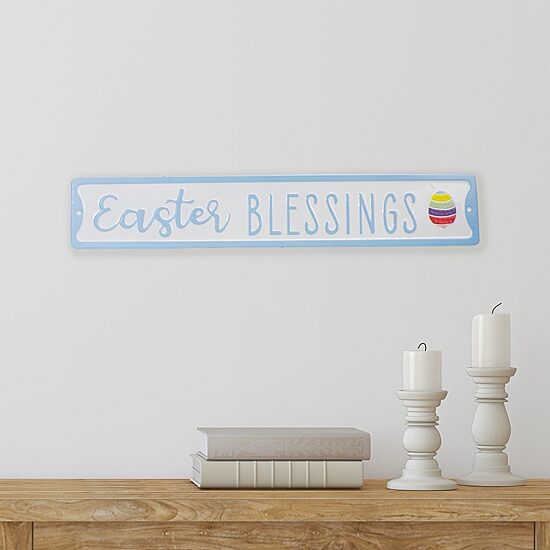 Northlight 20" Metal Blessings Wall Sign