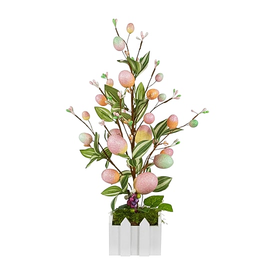 Northlight 18" Artificial With Easter Eggs Indoor Artificial Tree