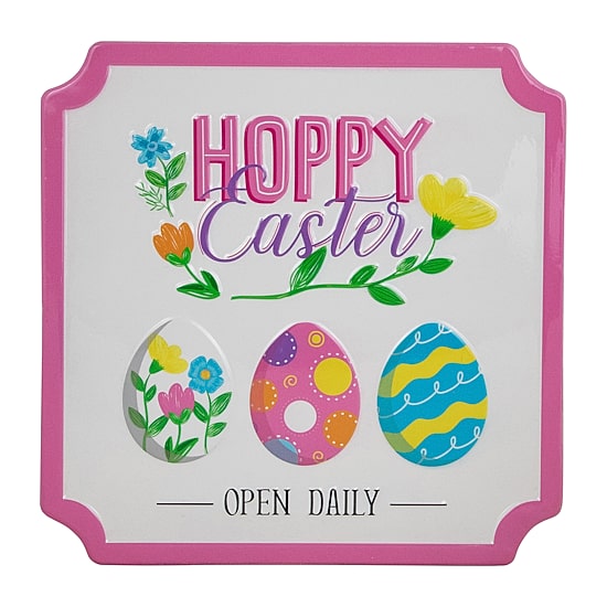 Northlight 10" Hoppy Open Daily Metal Wall Sign