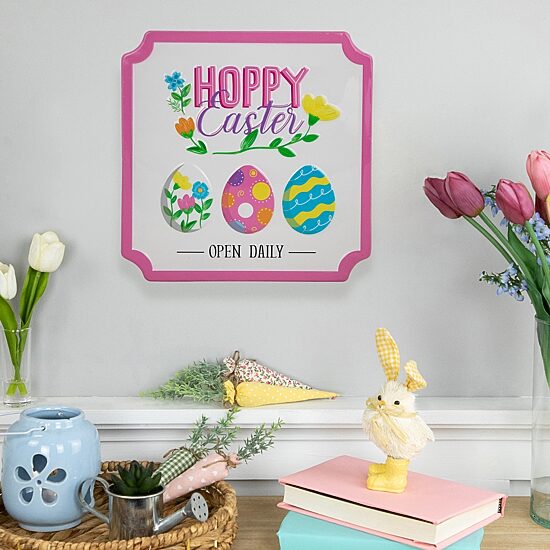 Northlight 10" Hoppy Open Daily Metal Wall Sign