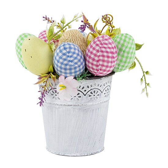 Northlight 7" Egg Spring Potted Floral Arrangement
