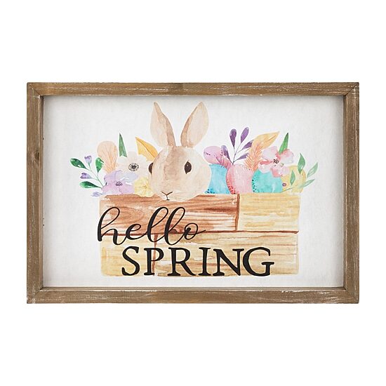 Northlight 12" Hello Spring Bunny Wall Sign