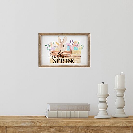 Northlight 12" Hello Spring Bunny Wall Sign