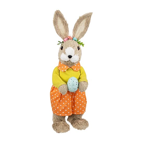 Northlight 15" Standing Girl Rabbit With Egg Easter Figurine