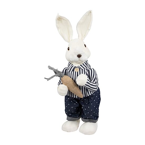 Northlight 19" Standing Boy Bunny With Carrot Easter Figurine