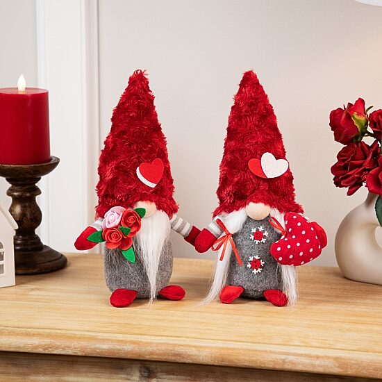 Northlight 12" Fuzzy Hat Valentines Day Gnome