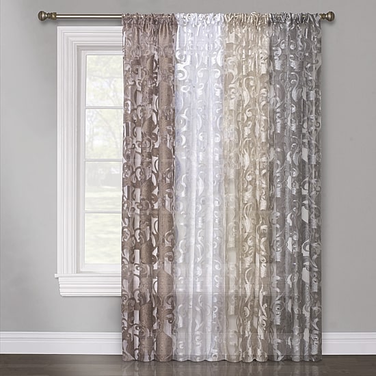 Regal Home Lombardi Floral Rod Pocket Waterfall Valance