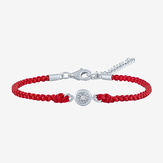 Diamond Accent Womens Diamond Accent Diamond Sterling Silver Cord Bracelet