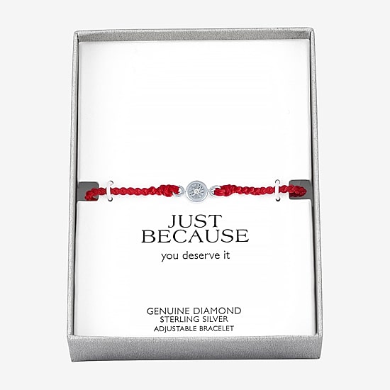 Diamond Accent Womens Diamond Accent Diamond Sterling Silver Cord Bracelet