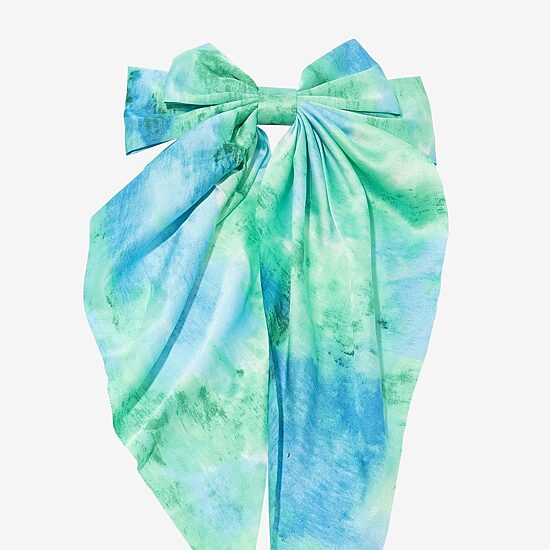 Arizona Green & Blue Tie Dye Hair Bow