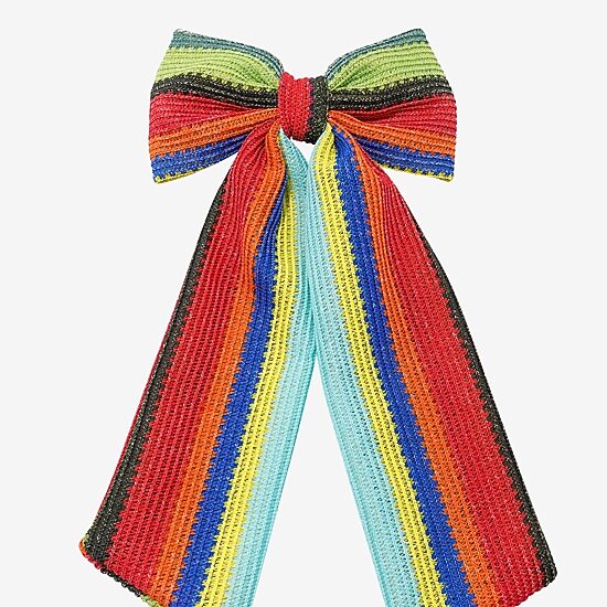 Arizona Multi Color Striped Knit Hair Bow