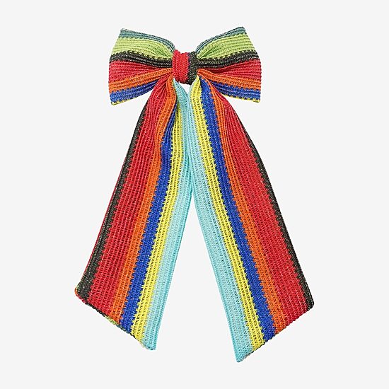 Arizona Multi Color Striped Knit Hair Bow