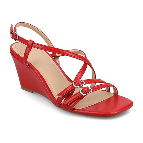 Journee Collection Womens Clinne Wedge Sandals, 11 Medium, Red