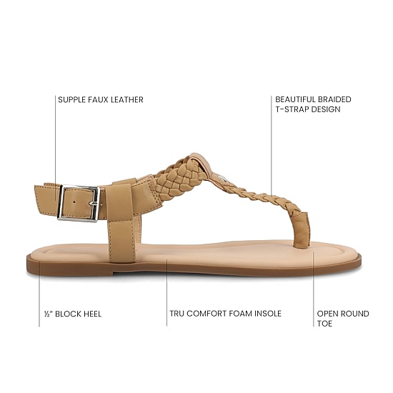 Journee Collection Womens Genevive Flat Sandals