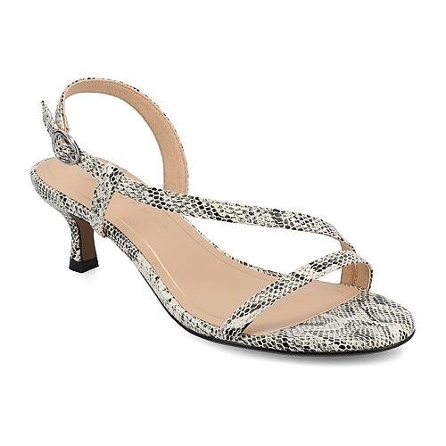 Journee Collection Womens Jemry Heeled Sandals, 8 1/2 Medium, Gray