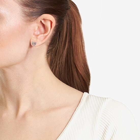 Silver Treasures Sterling Silver 10.4mm Cross Heart Stud Earrings