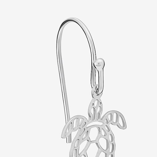 Silver Treasures Turtle Womens Sterling Silver Drop Earrings