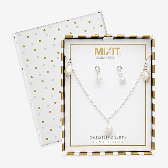 Mixit Womens Glass Hypoallergenic 2-pc. Jewelry Set