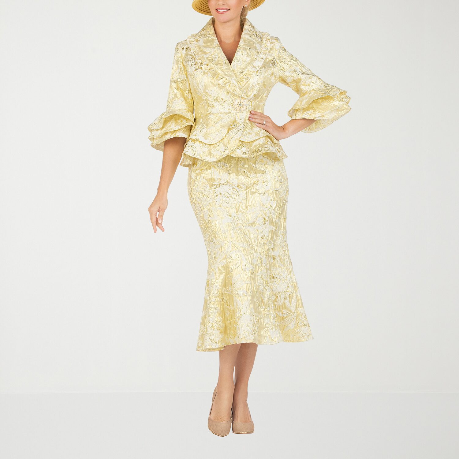 Giovanna Collection 2-pc. Brocade Skirt Suit