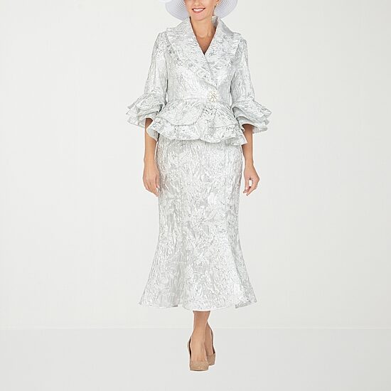 Giovanna Collection 2-pc. Brocade Skirt Suit