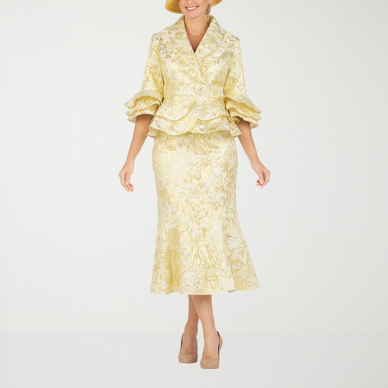 Giovanna Collection 2-pc. Brocade Skirt Suit