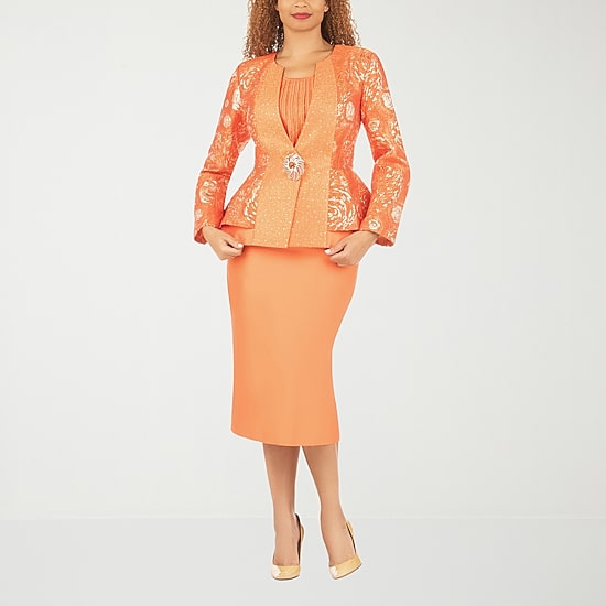 Giovanna Collection 3-pc. Brocade Skirt Suit-Plus