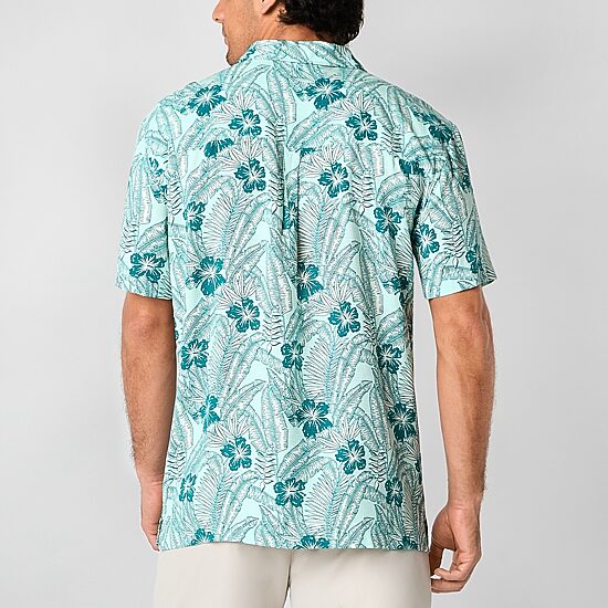 St. John's Bay Button-Down Mens Short Sleeve Breathable Camp Shirt