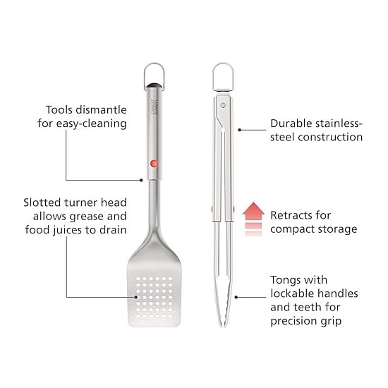 Joseph Joseph Grillout BBQ 2-pc. Turner and Tongs Set