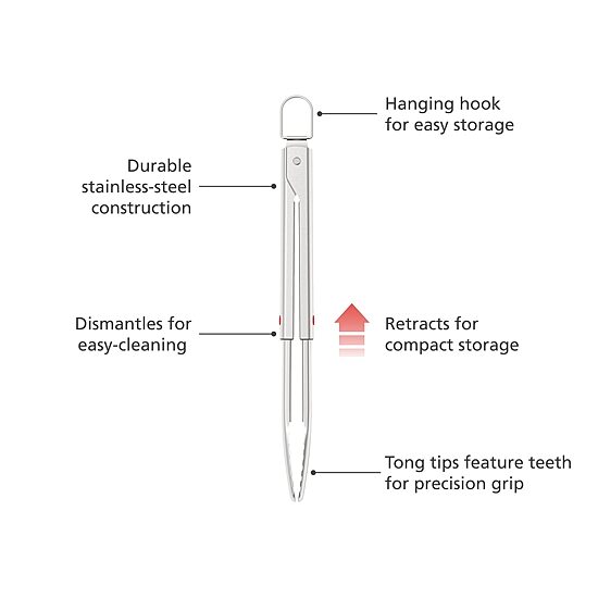 Joseph Joseph Grillout BBQ Tongs with Retractable Head
