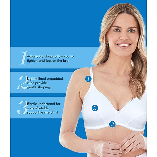 Bestform Cotton Wireless Bra with Lightly Lined Cups 2pk- 5006255