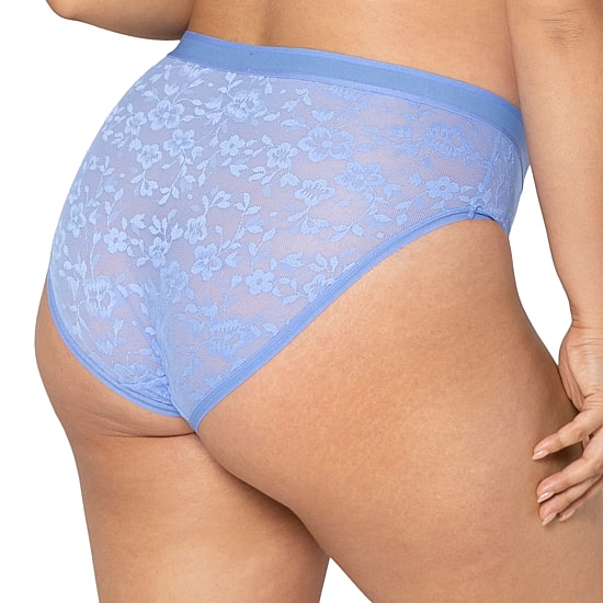 Curvy Couture No Show Lace High Cut Brief Panty - 1363