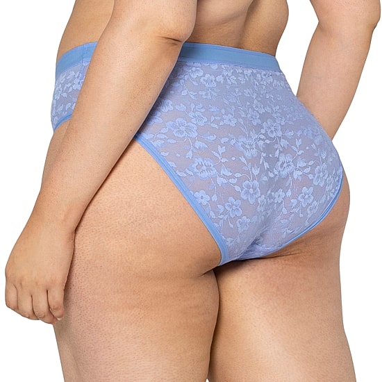 Curvy Couture No Show Lace High Cut Brief Panty - 1363