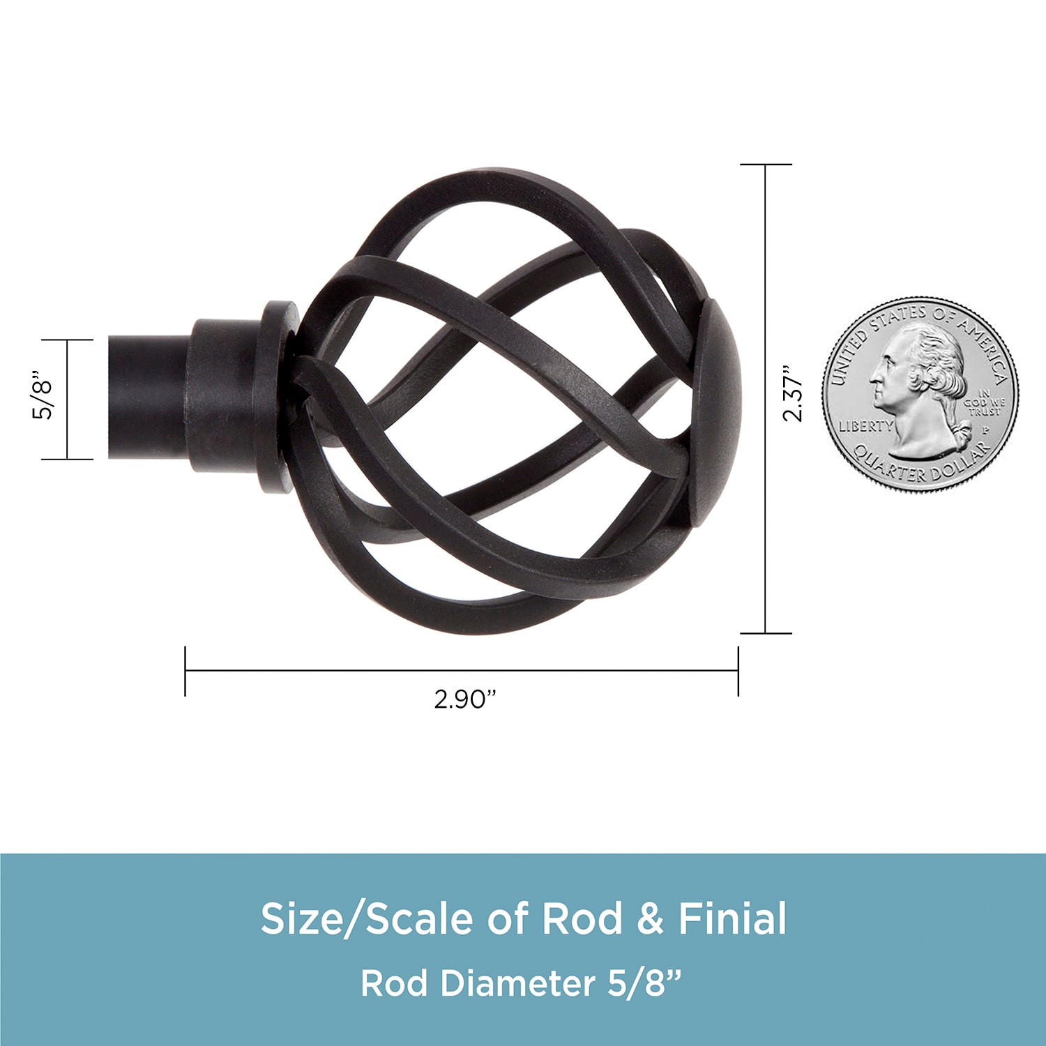 Kenney Cage Ball 5/8 Adjustable Curtain Rod