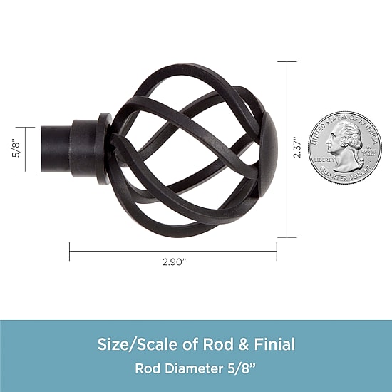 Kenney Cage Ball 5/8 IN Adjustable Curtain Rod