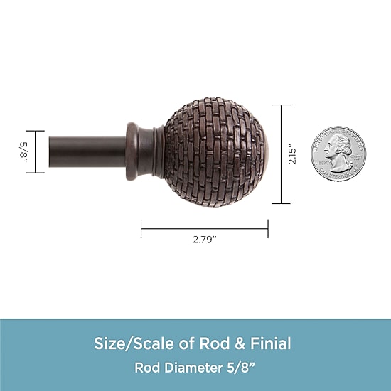 Kenney Woven Ball 5/8 IN Adjustable Curtain Rod
