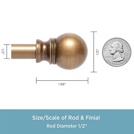 Kenney Davenport Petite Ball 1/2 IN Adjustable Curtain Rod