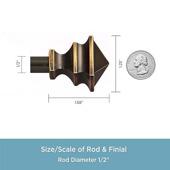 Kenney Arts & Crafts Petite Square 1/2 IN Adjustable Curtain Rod