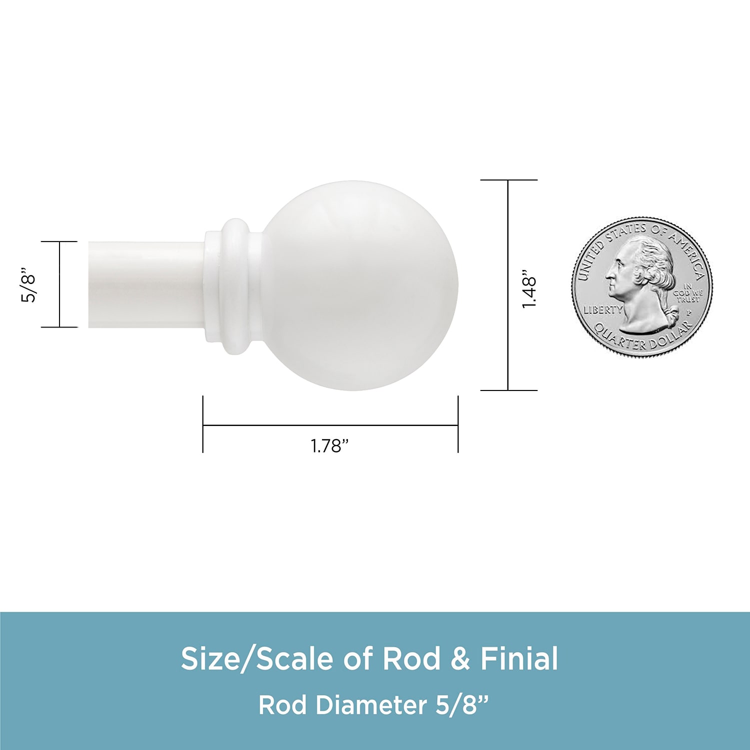 Kenney Alanis Ball 5/8 Adjustable Curtain Rod