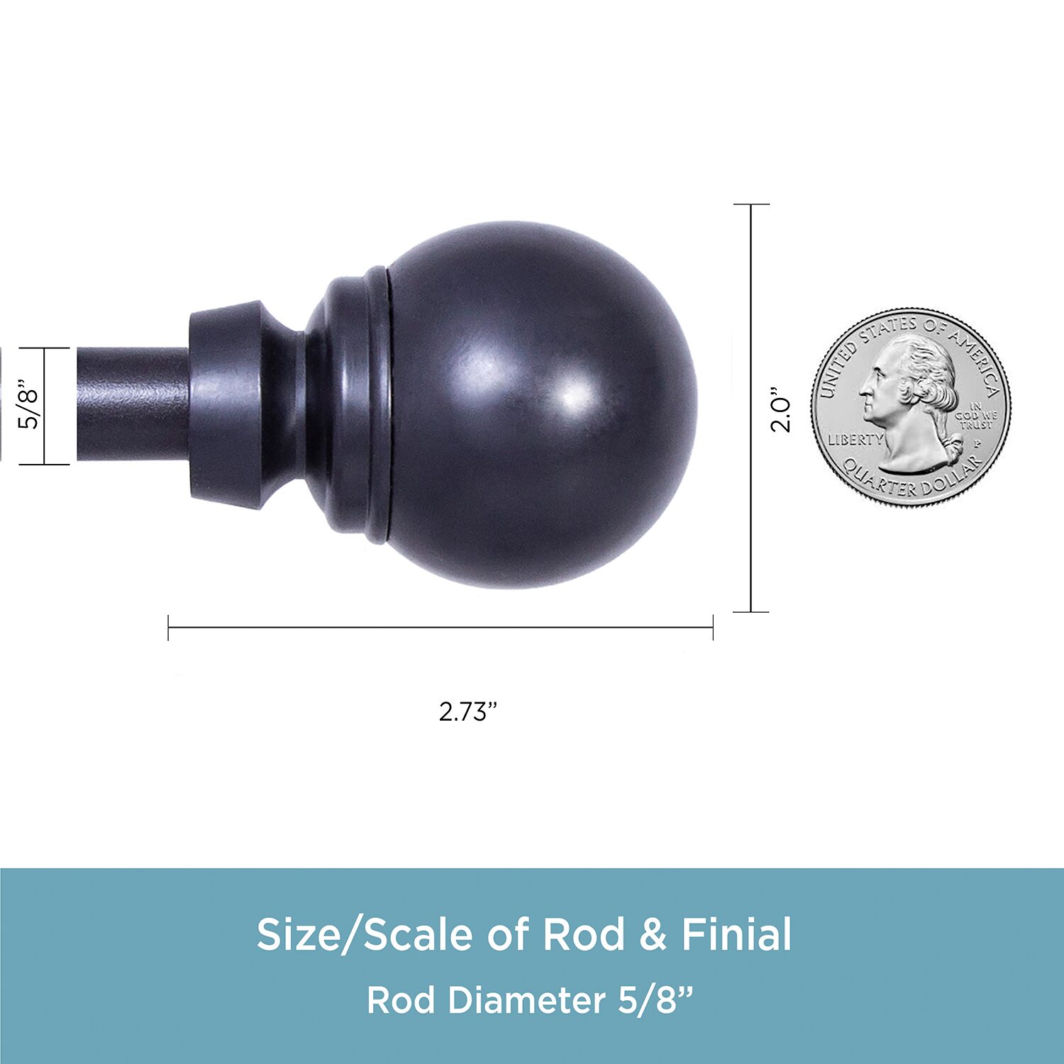 Kenney Mae Ball 5/8 Adjustable Curtain Rod