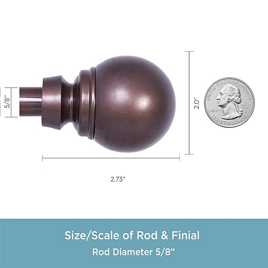 Kenney Mae Ball 5/8 IN Adjustable Curtain Rod