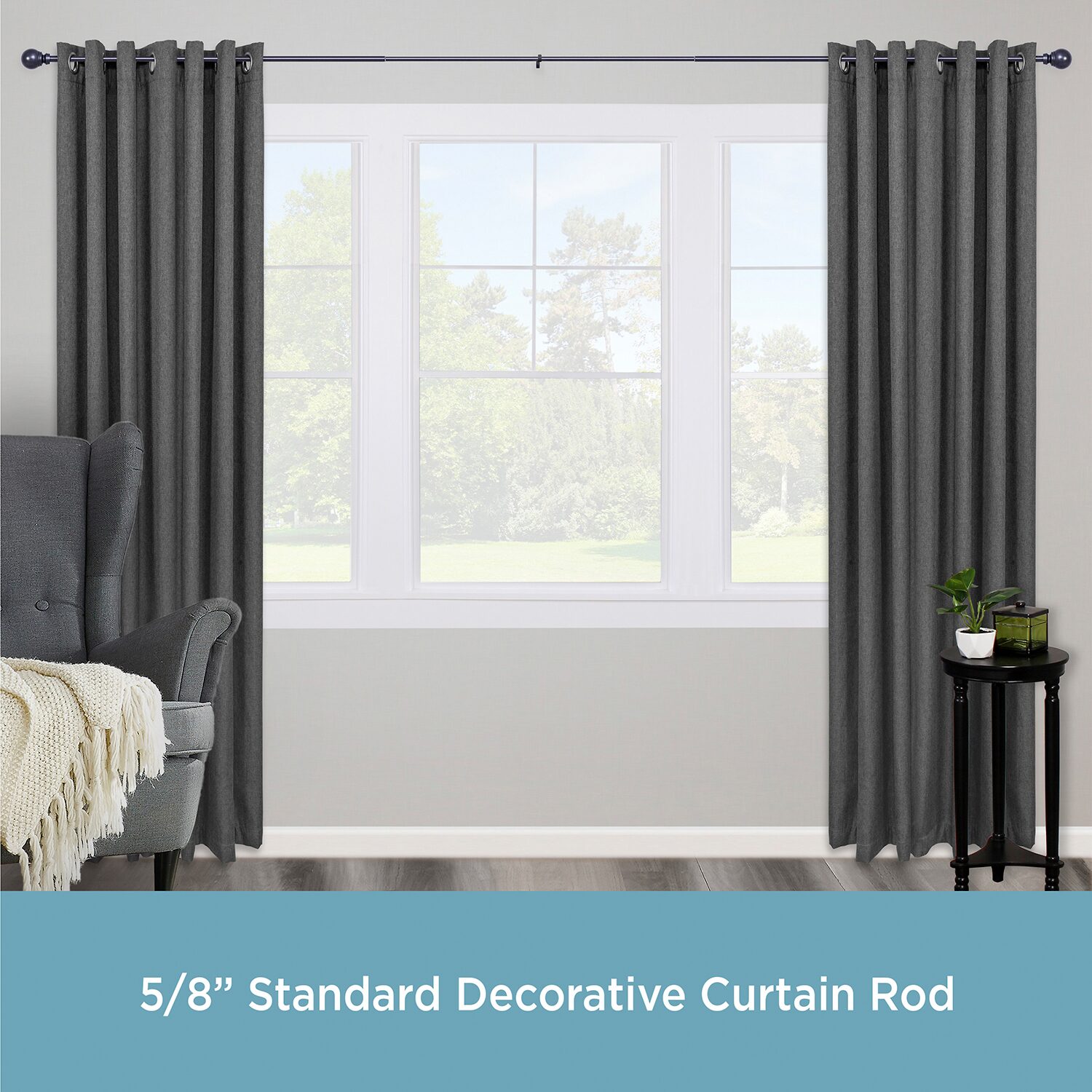 Kenney Mae Ball 5/8 Adjustable Curtain Rod