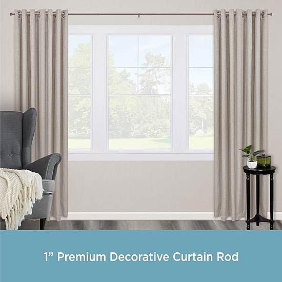Kenney Weaver Premium Decorative Window Curtain Rod 1 IN Adjustable Curtain Rod