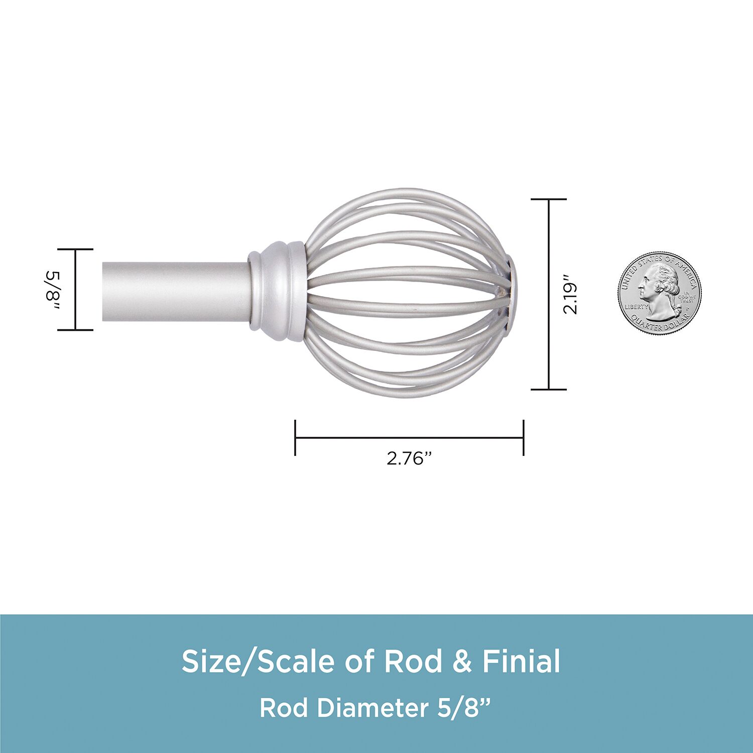 Kenney Jax 5/8 IN Adjustable Curtain Rod