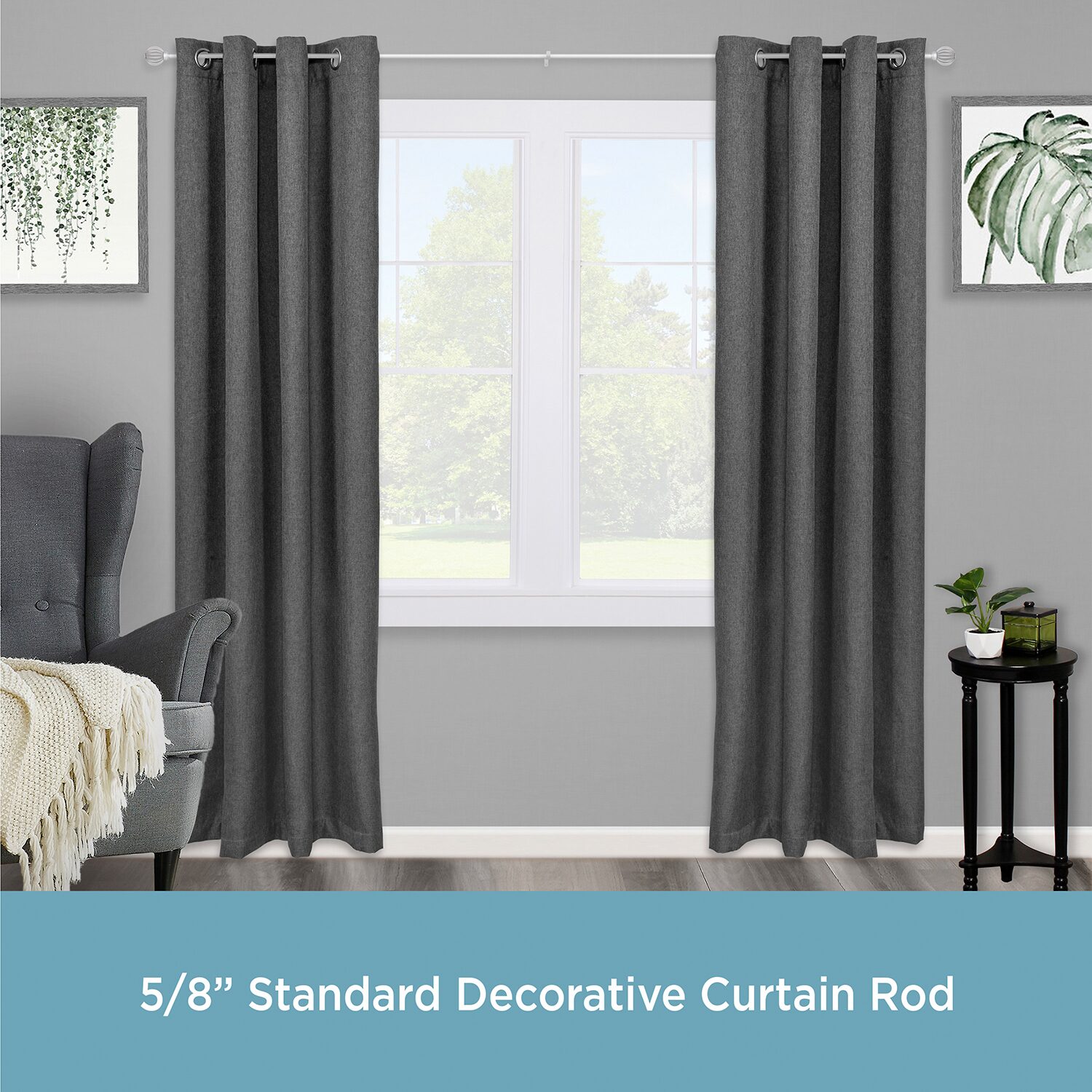 Kenney Jax 5/8 IN Adjustable Curtain Rod